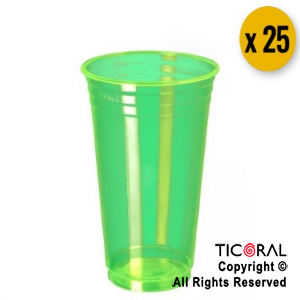 VASO NEON FLUO 300CC AMARILLO LIMN COPOBRAS x 25 unid